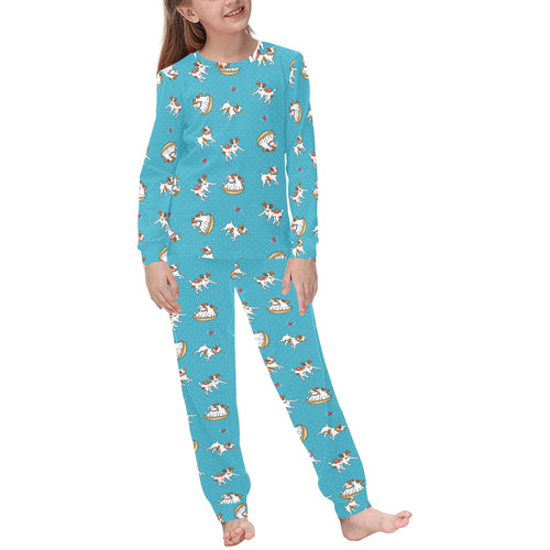 Jack Russel Pattern Print Design 03 Kids' Boys' Girls' All Over Print Pajama Set