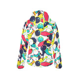 watercolor bowling ball pins Women's Padded Hooded Jacket