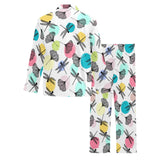 Dragonflies ginkgo leaves pattern Men's Long Pajama Set