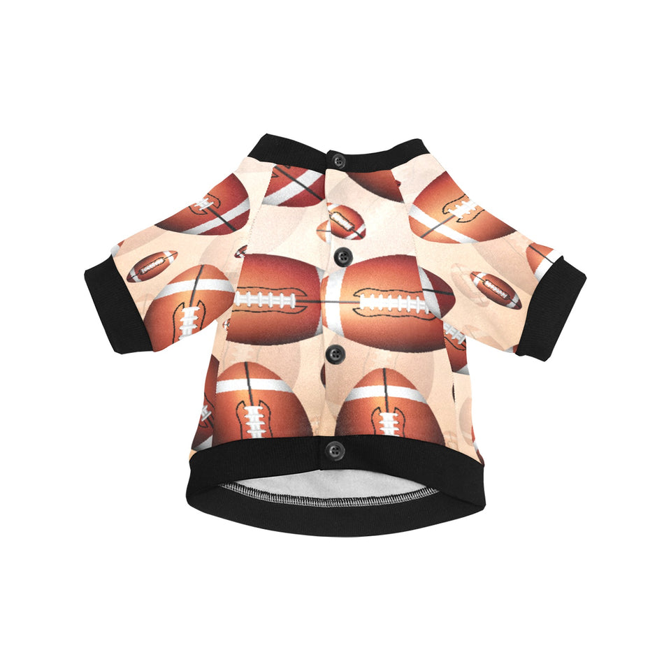 American football ball design pattern All Over Print Pet Dog Round Neck Fuzzy Shirt