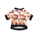 American football ball design pattern All Over Print Pet Dog Round Neck Fuzzy Shirt