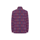 Eiffel Tower Pattern Print Design 05 Women's Long Sleeve Polo Shirt
