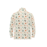 Swallow Pattern Print Design 02 Men's Long Sleeve Polo Shirt