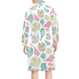 Colorful shell pattern Men's Long Sleeve Belted Night Robe