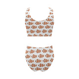 Clown Fish Pattern Print Design 05 Chest Bowknot High Waisted Bikini Swimsuit