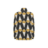 French fries dark background Women's Long Sleeve Polo Shirt