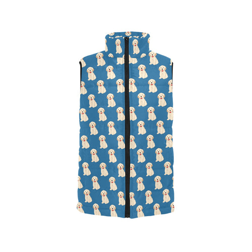 Golden Retriever Pattern Print Design 03 Women's Padded Vest
