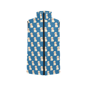 Golden Retriever Pattern Print Design 03 Women's Padded Vest