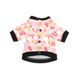 Hand drawn heart design pattern All Over Print Pet Dog Round Neck Fuzzy Shirt