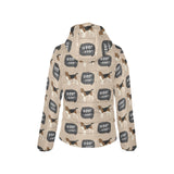 Beagle pattern Women's Padded Hooded Jacket