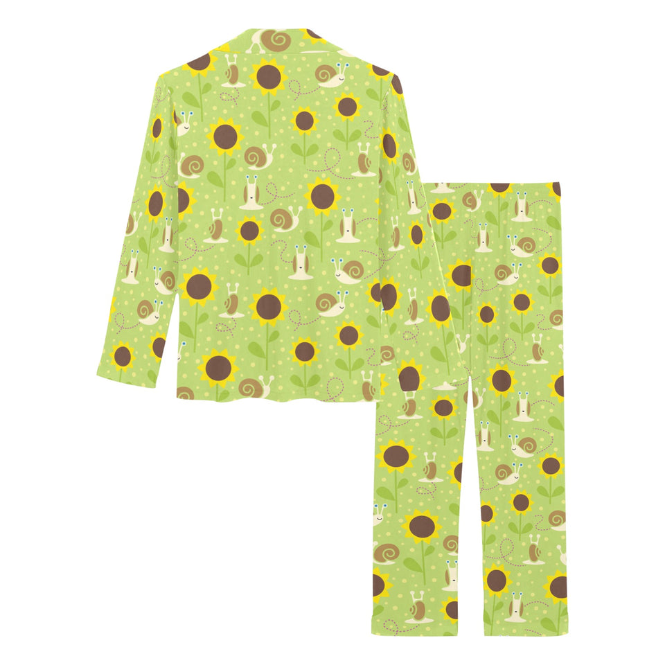 Snail Pattern Print Design 01 Women's Long Pajama Set
