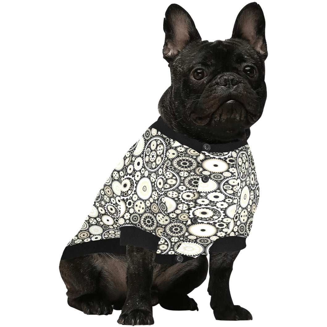 Gear Pattern Print Design 02 All Over Print Pet Dog Round Neck Fuzzy Shirt