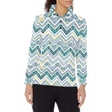zigzag chevron paint design pattern Women's Long Sleeve Polo Shirt