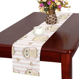 cute owl leaf Table Runner