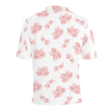 Pink sakura cherry blossom pattern Men's All Over Print Polo Shirt