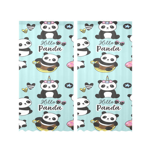Cute baby panda pattern Gauze Curtain