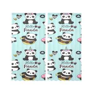 Cute baby panda pattern Gauze Curtain