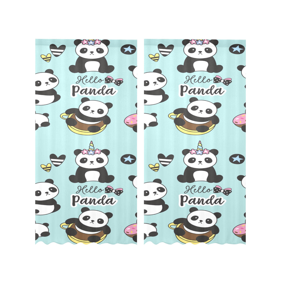 Cute baby panda pattern Gauze Curtain