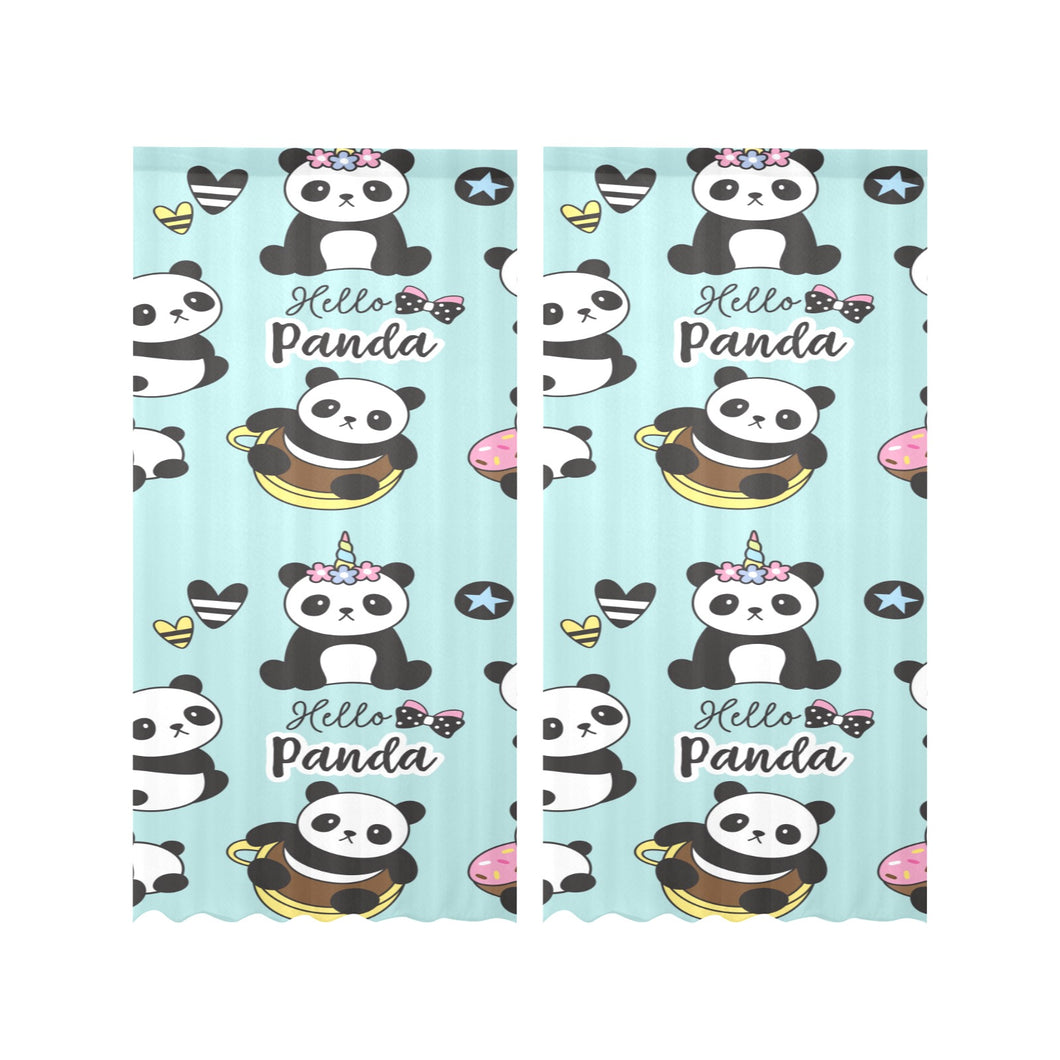 Cute baby panda pattern Gauze Curtain