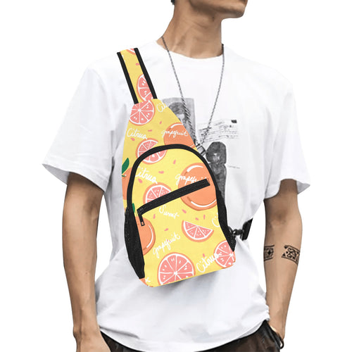 Grapefruit yellow background All Over Print Chest Bag