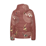 Koi Fish Carp Fish red background Kids' Boys' Girls' Padded Hooded Jacket