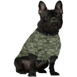 Digital Green camouflage pattern All Over Print Pet Dog Round Neck Fuzzy Shirt