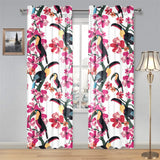 Toucan flower design pattern Gauze Curtain