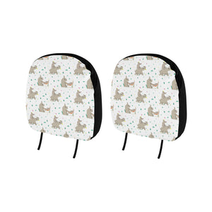 Cute Rhino pattern background Car Headrest Cover