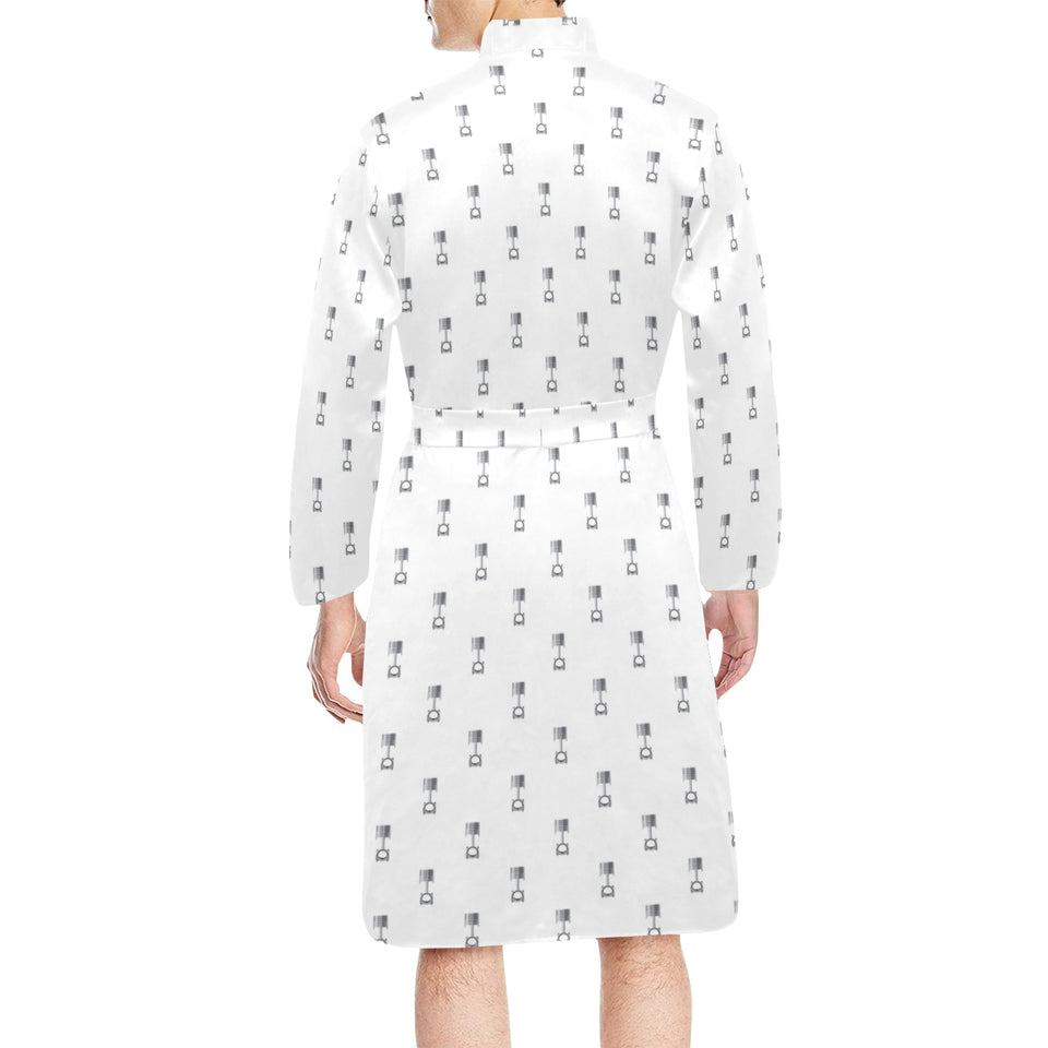 Engine Piston Background Pattern Print Design 01 Men's Long Sleeve Belted Night Robe