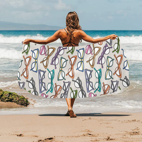 Sun Glasses Pattern Print Design 01 Beach Towel