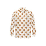 Pancake Pattern Print Design 01 Men's Long Sleeve Polo Shirt