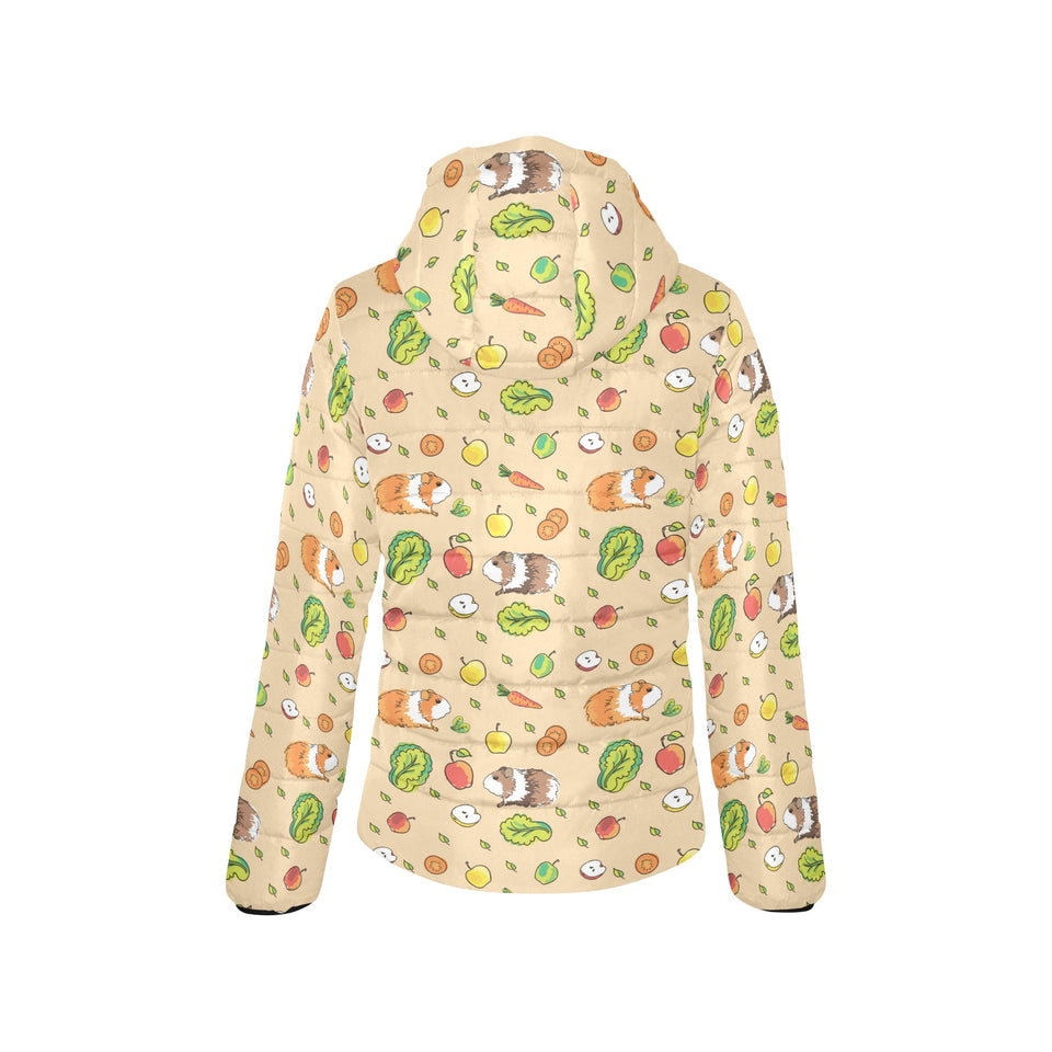 Guinea Pig Pattern Print Design 05 Women's Padded Hooded Jacket