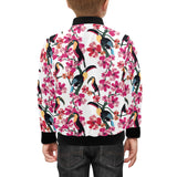 Toucan flower design pattern Kids' Boys' Girls' Bomber Jacket