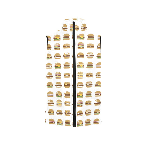 Hamburger Pattern Print Design 02 Women's Padded Vest