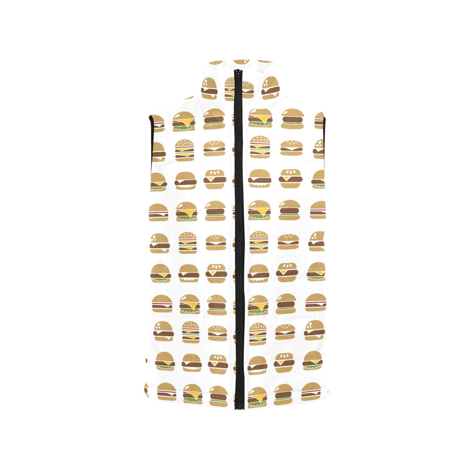 Hamburger Pattern Print Design 02 Women's Padded Vest