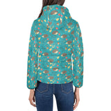 Hedgehog Pattern Print Design 01 Women's Padded Hooded Jacket