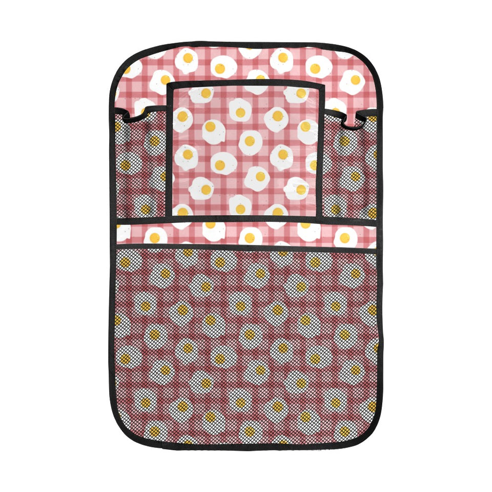 Fried Eggs Pattern Print Design 03 Car Seat Back Organizer
