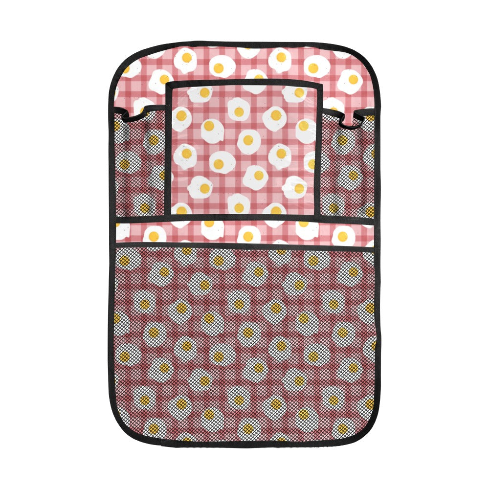 Fried Eggs Pattern Print Design 03 Car Seat Back Organizer