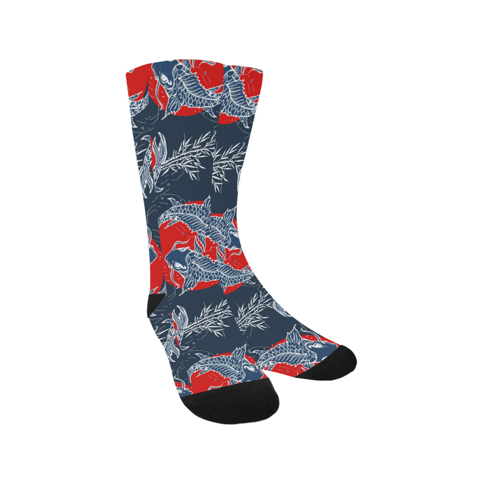 Fancy Carps hand drawn japanese art Crew Socks