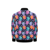 Pineapples pattern zigzag background Kids' Boys' Girls' Bomber Jacket