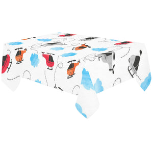 Watercolor helicopter cloud pattern Tablecloth