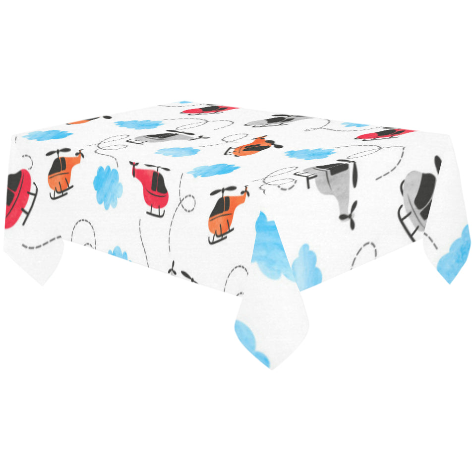 Watercolor helicopter cloud pattern Tablecloth