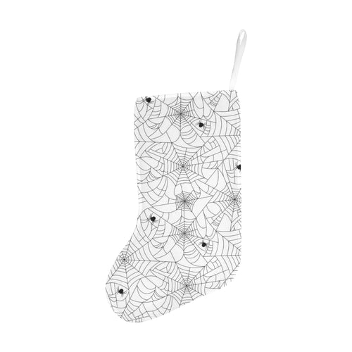 Spider web cobweb pattern white background Christmas Stocking