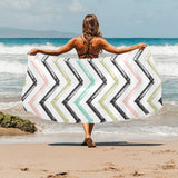 zigzag chevron paint pattern Beach Towel