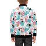 Toucan tropical flower leave pattern Kids' Boys' Girls' Bomber Jacket