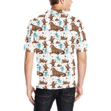 sea lion Seals jellyfish pattern Men's All Over Print Polo Shirt