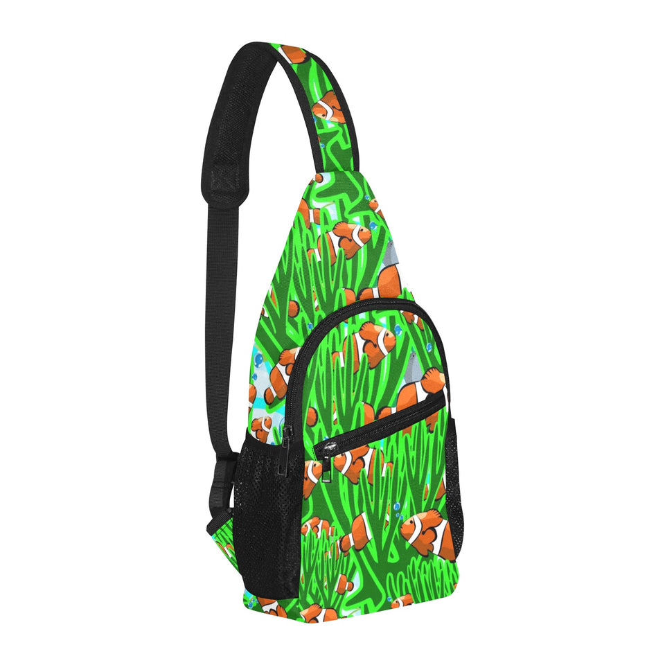 Clown Fish Pattern Print Design 01 All Over Print Chest Bag