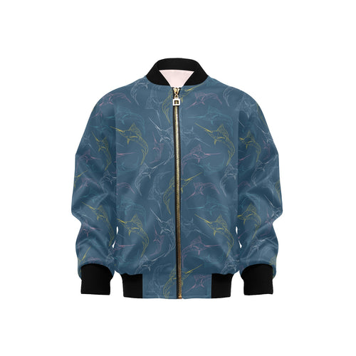 Swordfish Pattern Print Design 02 Kids' Boys' Girls' Bomber Jacket