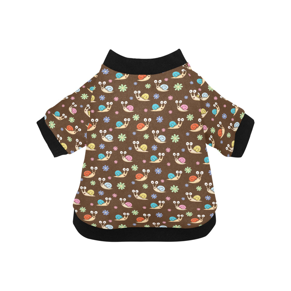 Snail Pattern Print Design 03 All Over Print Pet Dog Round Neck Fuzzy Shirt