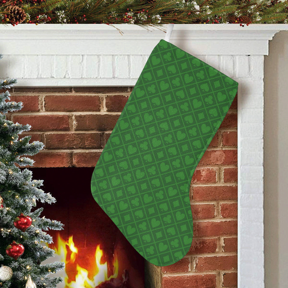 Casino Cards Suits Pattern Print Design 04 Christmas Stocking